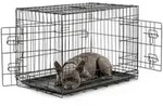 lionto Transportk&auml;fig f&uuml;r Tiere, faltbarer Metallk&auml;fig mit Trennwand,