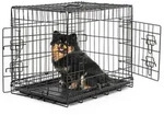 lionto Transportk&auml;fig f&uuml;r Tiere, faltbarer Metallk&auml;fig mit Trennwand,