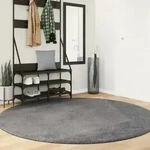 vidaXL Teppich HUARTE Kurzflor Weich und Waschbar Anthrazit &Oslash; 200 cm