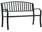 vidaXL Gartenbank Schwarz 120 cm Stahl