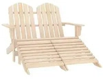 vidaXL Adirondack-Gartenbank 2-Sitzer mit Fu&szlig;teil Tannenholz