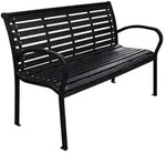 vidaXL Gartenbank Schwarz 116 cm Stahl und WPC