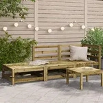 vidaXL Gartensofa mit Hocker 2-Sitzer Kiefernholz Impr&auml;gniert
