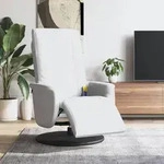 vidaXL Massagesessel mit Fu&szlig;teil Wei&szlig; Kunstleder