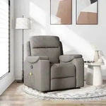 vidaXL Massagesessel Taupe Stoff