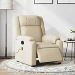 vidaXL Massagesessel Elektrisch Creme Stoff