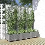 vidaXL Pflanzk&uuml;bel mit Rankgitter Hellgrau 120x40x121,5 cm PP