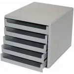 Schubladenbox La Prima 5 Sch&uuml;be RC-Kunststoff grau/grau