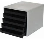 Schubladenbox La Prima 5 Sch&uuml;be RC-Kunststoff grau/schwarz