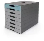 DURABLE - Schubladenbox IDEALBOX PLUS grau/blau 776306 DIN C4 mit 7 Schubladen