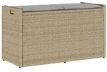 vidaXL Outdoor-Sitzbank mit Stauraum und Kissen Beige 100 cm