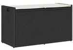 vidaXL Outdoor-Sitzbank mit Stauraum und Kissen Schwarz 100 cm