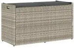 vidaXL Outdoor-Sitzbank mit Stauraum und Kissen Hellgrau 100 cm
