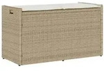 vidaXL Outdoor-Sitzbank mit Stauraum und Kissen Beige 100 cm