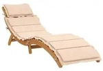 vidaXL Sonnenliege mit Auflage Beige Massivholz Akazie