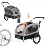VEVOR Hundeanh&auml;nger 40 kg 2in1 Fahrradanh&auml;nger Kohlenstoffstahl + 600D