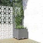 vidaXL Pflanzk&uuml;bel mit Rankgitter Hellgrau 40x40x136 cm PP