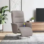 vidaXL Massagesessel mit Fu&szlig;teil Taupe Stoff