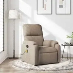 vidaXL Massagesessel Taupe Mikrofasergewebe