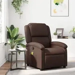 vidaXL Massagesessel Braun Kunstleder
