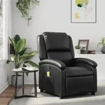 vidaXL Massagesessel Schwarz Kunstleder
