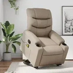 vidaXL Massagesessel mit Aufstehhilfe Cappuccino-Braun Kunstleder