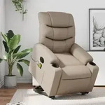 vidaXL Massagesessel mit Aufstehhilfe Elektrisch Cappuccino Kunstleder