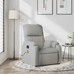 vidaXL Massagesessel Hellgrau Mikrofasergewebe