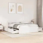 vidaXL Massivholzbett ohne Matratze Wei&szlig; 160x200 Kiefernholz
