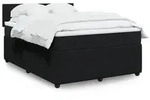 vidaXL Boxspringbett mit Matratze Schwarz 160x200 cm Samt