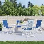 vidaXL Gartenstuhlauflagen f&uuml;r Hochlehner 4 Stk. K&ouml;nigsblau 120x50x3cm