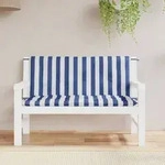 vidaXL Gartenbank-Auflagen 2 Stk. Blau&Wei&szlig; Gestreift 120x50x7cm Stoff