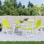 vidaXL Gartenstuhlauflagen f&uuml;r Hochlehner 4 Stk. Knallgr&uuml;n 120x50x3 cm