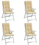 vidaXL Hochlehner-Auflagen 4 Stk. Melange Beige 120x50x4 cm Stoff