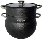 3 tlg Kuskus Topf 8L Dampfgarer COUSCOUS &Oslash;24cm Dampfkocher Gem&uuml;se Steamer Induktion