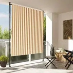 vidaXL Au&szlig;enrollo Orange und Wei&szlig; 150x270 cm Stoff und Stahl