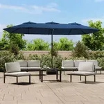 vidaXL Doppel-Sonnenschirm Azurblau 449x265 cm