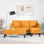 vidaXL 2-teiliges Sofa Set mit Kissen aus dunkelgelbem Stoff