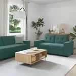vidaXL 2-tlg. Sofagarnitur mit Kissen Dunkelgr&uuml;n Samt