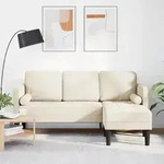 vidaXL Sofa 3-Sitzer L-Form Leinen 160 cm
