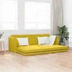 vidaXL Boden-Sofabett 2-in-1 Gelb 213x144x60 cm Velvet