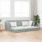vidaXL Boden-Sofa-Bett 2-in-1 Hellgrau 213x144x60 cm