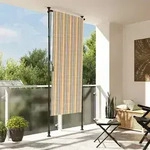 vidaXL Au&szlig;enrollo Gelb und Wei&szlig; 120x270 cm Stoff und Stahl