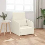 vidaXL Boden-Sofa-Bett 2-in-1 Creme 65x80x83 cm Velvet