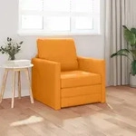 vidaXL Boden-Sofa-Bett 2-in-1 Dunkelgelb 74x77x81 cm Stoff