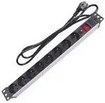PDU-Steckdosenleiste mit 8 Typ-E-Steckdosen mit Erdung, 3680 W Stromverteiler -