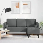 vidaXL Sofa 3-Sitzer L-Form Dunkelgrau 160 cm Stoff