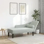 vidaXL Chaiselongue mit Kissen Hellgrau Samt