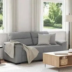 vidaXL 2-Sitzer-Sofa Hellgrau 140 cm Stoff