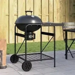 vidaXL Grillwagen mit Haube Schwarz 96x72x113 cm Metall